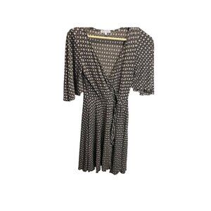 Velvet Torch Dress Womens M Retro Mini Wrap Brown White Whimsical Romantic‎ Y2K